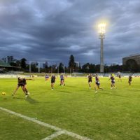 East Fremantle and Claremont played in the first WAFLW game at the WACA Ground. Image: WA Cricket Media